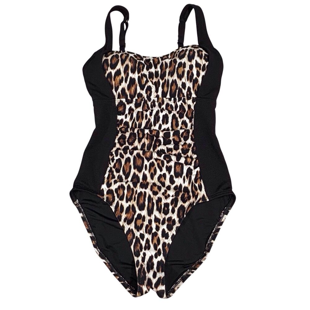 Tommy Bahama Island Cays Swimsuit Women’s Size 6 Leopard Square Neck One Piece